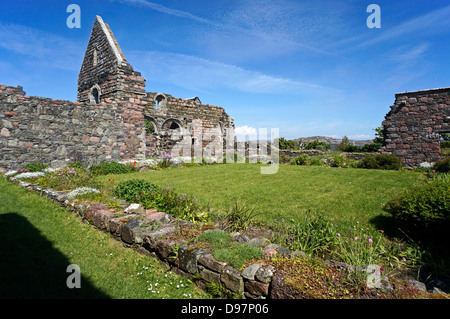 Iona Nunnery Garden in Baile Mor on the Isle of Iona in Inner Hebrides of Scotland Stock Photo