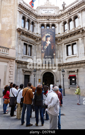 tour group at the museu de cera wax museum barcelona catalonia spain Stock Photo