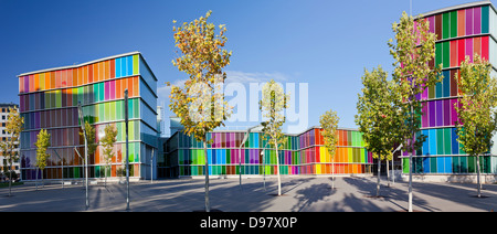 LEON - SPAIN - March 17 : Facade of MUSAC. Contemporary Art Museum of Castilla y Leon. Contemporary building opened in 2005. Stock Photo