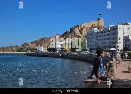 Part of town Mutrah, Matrah, Corniche, Muscat, Oman Stock Photo