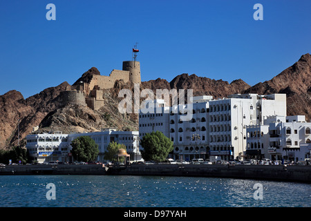 Part of town Mutrah, Matrah, Corniche, Muscat, Oman Stock Photo