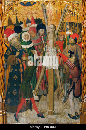 Bernat Martorell, Martyrdom of Saint Eulalia 1442-1445 Tempera and gold leaf on wood. Museu Nacional d'Art de Catalunya, Barcelo Stock Photo