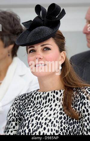 Southampton Docks, Hampshire, UK. 13th June 2013.  Catherine, Duchess of Cambridge, names a Princess Cruises ship 'Royal Princess' at Ocean Terminal, Southampton Docks, Hampshire, Britain, 13 June 2013. The ship will have her maiden voyage on 16 June 2013 and will then cruise the Mediterranean Sea and Eastern Caribbean. Credit: dpa/Alamy Live News Stock Photo