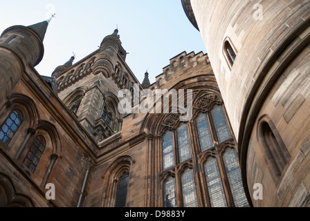 Glasgow University's towers built in the 1870s in the Gothic revival style. Stock Photo