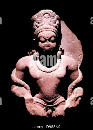 Mathura Gupta style sculpture of the Hindu god Vishnu circa AD 300-400, sandstone Stock Photo