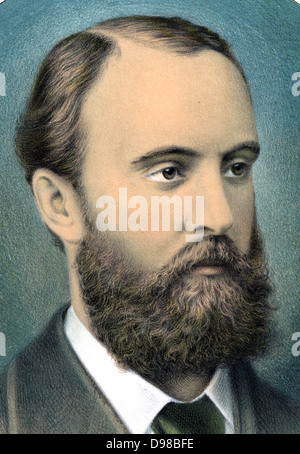 Charles Stewart Parnell (1846-1891) Irish nationalist, political leader and champion of Home Rule. Coloured lithograph, 1881. Stock Photo