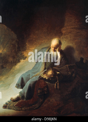 Jeremiah Lamenting the Destruction of Jerusalem, by Rembrandt, 1628 ...