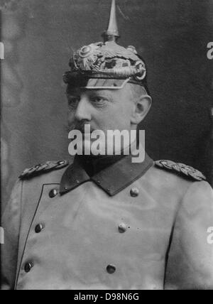 Helmuth Johann Ludwig von Moltke (1848-1916 Moltke the Younger) Chief of the German General Staff 1906-1914. Nephew of Field Marshal von Moltke (1800-1891). Soldier Uniform Pickelhelm Stock Photo