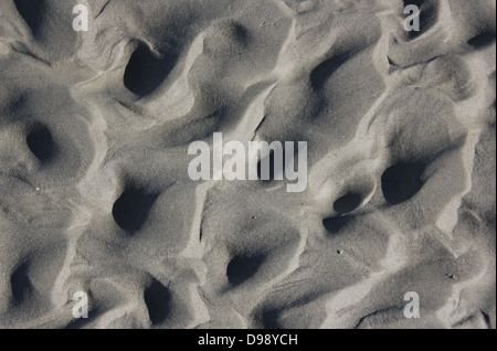 Pattern of sandy beach - close-up photo Stock Photo