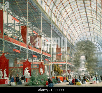 The Great Exhibition of the Works of Industry of all Nations or The Great Exhibition, sometimes referred to as the Crystal Palace Exhibition in reference to the temporary structure in which it was held, was an international exhibition that took place in Hyde Park, London, from 1 May to 15 October 1851 Stock Photo