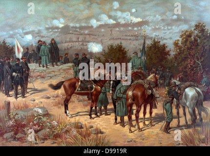 American Civil War 1861-1865: Battle of Chattanooga during a series of manoeuvres and battles in October and November 1863, between Confederates under Braxton Bragg and Union under Ulysses Grant. Print c1880. Stock Photo