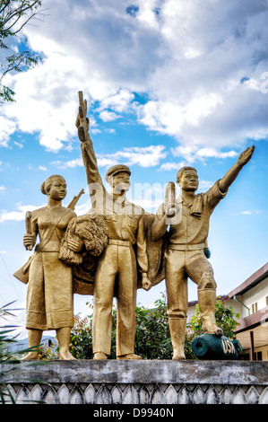 VIENG XAI, Laos - A statue in Vieng Xai, a Pathet Lao stronghold during the Vietnam War. Stock Photo