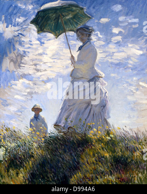 Woman parasol claude monet 1875 hi-res stock photography and