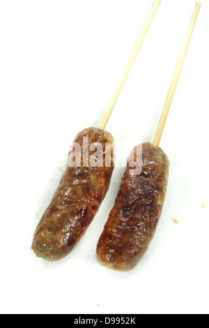 Thai style pork sausages , ( Thai northeast Isan sausages ) Stock Photo