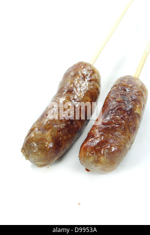 Thai style pork sausages , ( Thai northeast Isan sausages ) Stock Photo