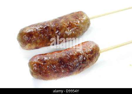 Thai style pork sausages , ( Thai northeast Isan sausages ) Stock Photo