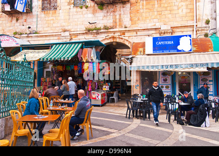 Market place inside Jaffe Gate in the old city of Jerusalem, Israel Stock Photo