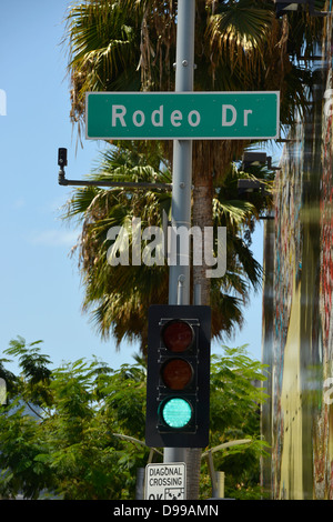 supervision camera, street sign Rodeo drive, noble shopping street rodeo drive, Beverly Hills, Los Angeles, California, the Unit
