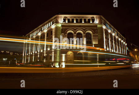 University of Arts in Poznan  by night, Poland Stock Photo