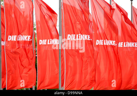 Dresden, flags with the logo in the wind HanseMerkur Stock ...