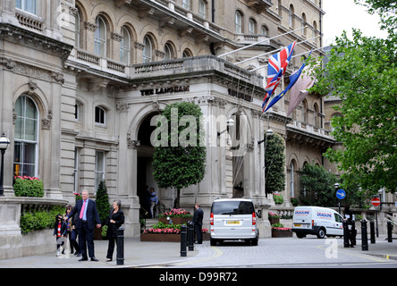 The Langham Hotel and Restaurant in Portland Place London W1 Stock Photo