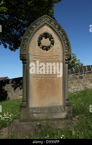 Blank Gravestone in Cemetery Stock Photo