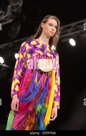 Collection by graduate students from the De Montfort University Leicester. Graduate Fashion Week 2013. Stock Photo