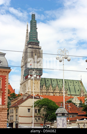 Cathedral of Assumption of the Blessed Virgin Mary in Zagreb, Croatia Stock Photo