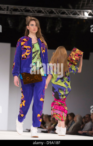 Collection by graduate students from the De Montfort University Leicester. Graduate Fashion Week 2013. Stock Photo