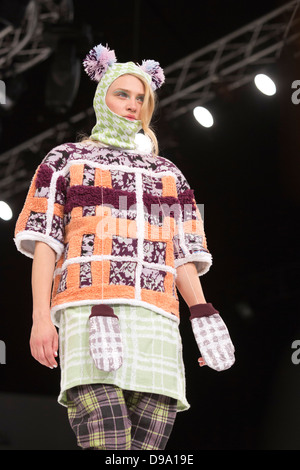 Collection by graduate students from the De Montfort University Leicester. Graduate Fashion Week 2013. Stock Photo