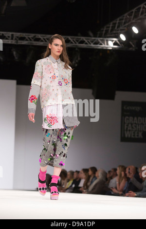 Collection by graduate students from the De Montfort University Leicester. Graduate Fashion Week 2013. Stock Photo