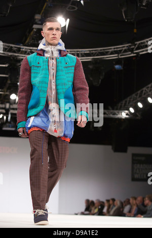 Collection by graduate students from the De Montfort University Leicester. Graduate Fashion Week 2013. Stock Photo