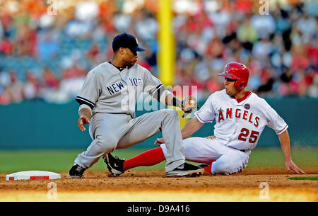 Robinson Cano of the New York Yankees during batting practice before game  against the Los Angeles Angels of Anaheim at Angel Stadium in Anaheim,  Calif Stock Photo - Alamy