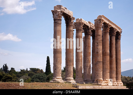 Temple of Olympian Zeus in Athens Stock Photo