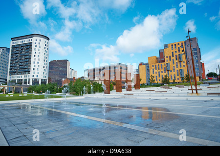 East side city park near Millennium Point Birmingham UK Stock Photo