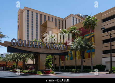 LAS VEGAS, NEVADA, UK - JUNE 04, 2013:  Entrance to Golden Nugget Casino and Hotel in Fremont Street area of Downtown Las Vegas Stock Photo