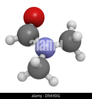 dimethylformamide (DMF) solvent molecule, chemical structure. DMF is a commonly used solvent in chemistry. Stock Photo