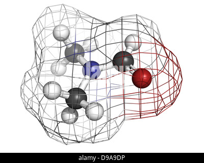 dimethylformamide (DMF) solvent molecule, chemical structure. DMF is a commonly used solvent in chemistry. Stock Photo