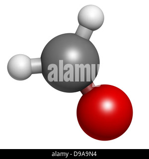 Formaldehyde (CH2O), molecular model. Formaldehyde is a known ...