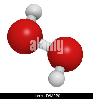 Hydrogen peroxide (H2O2) molecule, chemical structure. HOOH is an ...