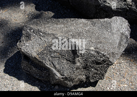 Volcanic rock from eruption of Lassen Peak volcano in Lassen Volcanic National Park, Northern California in 1914 Stock Photo