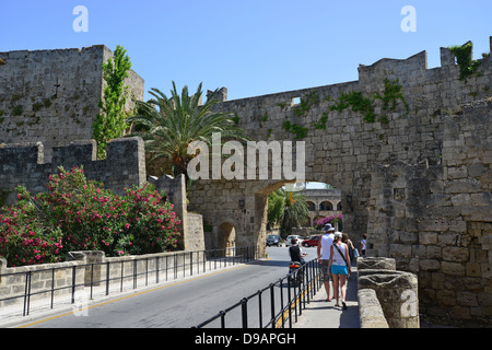 Gate of the Arsenal, Old Town, City of Rhodes, Rhodes, Dodecanese, Greece Stock Photo
