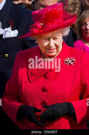 Egham, UK. 16th June, 2013. Britain's Queen Elizabeth II attends the Cartier Queen's Cup Final at Guards Polo Club in Egham, 16 June 2013. Photo: Albert Nieboerdpa/Alamy Live News Stock Photo