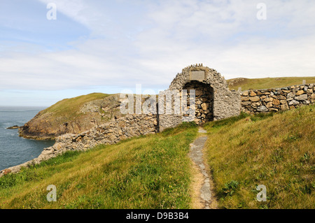 Llanbadrig Church on a headland near Cemaes Bay Anglesey Stock Photo