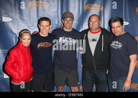 Kristin Chenowetz, David Linn, Seth Meyers, Scott Rosen, DR. Craig Schwartz Ride for Rare Cancers in Cycle For Survival this Weekend at Equinox Graybar - Day 2 New York City, USA - 12.02.12 Stock Photo