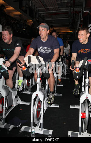 Seth Meyers, David Linn Ride for Rare Cancers in Cycle For Survival this Weekend at Equinox Graybar - Day 2 New York City, USA - 12.02.12 Stock Photo