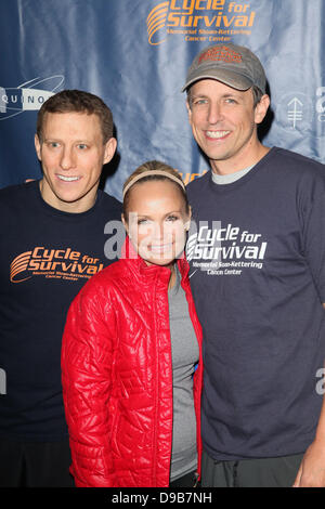 David Linn, Kristin Chenowetz, Seth Meyers Ride for Rare Cancers in Cycle For Survival this Weekend at Equinox Graybar - Day 2 New York City, USA - 12.02.12 Stock Photo