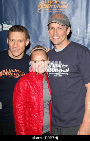 David Linn, Kristin Chenowetz, Seth Meyers Ride for Rare Cancers in Cycle For Survival this Weekend at Equinox Graybar - Day 2 New York City, USA - 12.02.12 Stock Photo