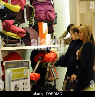 Stacey Solomon and boyfriend Aaron Barnham shopping at 'Mamas & Papas' London, England - 09.02.12 Stock Photo