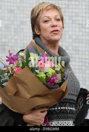 Denise Welch leaving the ITV studios London, England - 30.01.12 Stock Photo